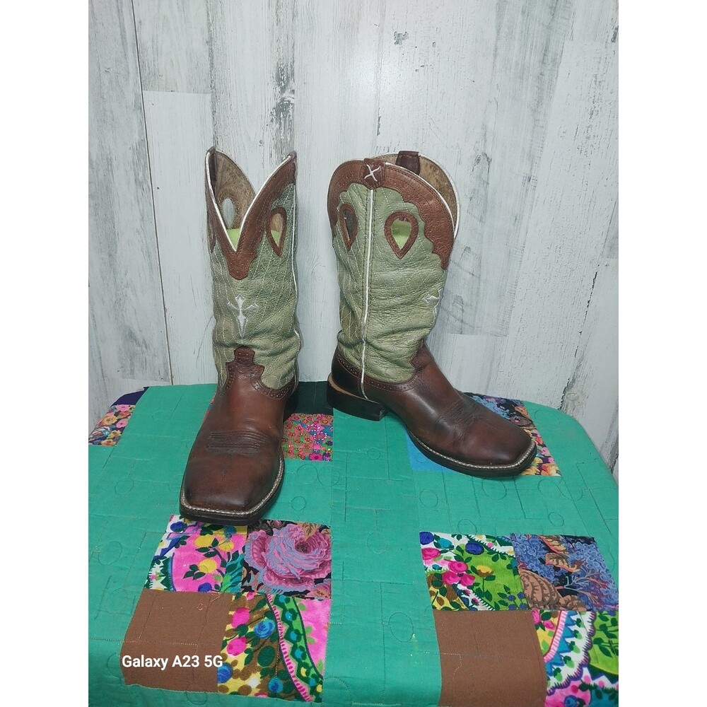 Twisted X Green Cross 12" Work Cowboy Boots Mens Size 8.5 EE
